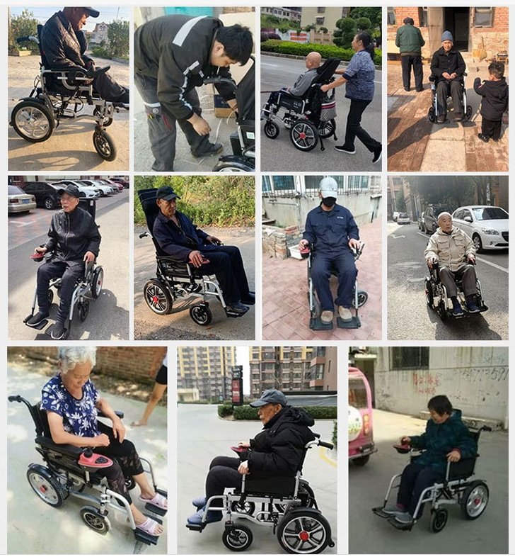 CN-6005+ Widened Electric Wheelchair Fully Reclining Backrest 2×250W Motors 12V Battery 10–20KM Range 6KM/H Speed Foldable Heavy-Duty 150KG Load Capacity Smart Controller Portable Medical Mobility Scooter for Elderly Use