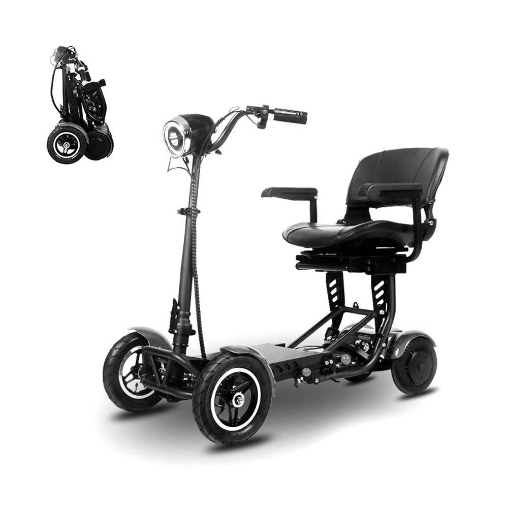 JP-Folding Four-Wheel Foldable Kick Scooter Electric Pedal Bike, Top Speed 18kmh, 20km Range, 500W