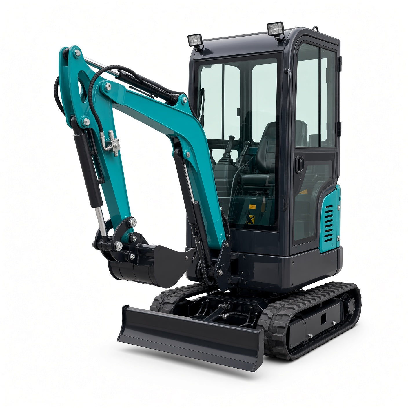 QH12-3 Mini Excavator With driver's cab Diesel Engine Max Digging Depth 1700mm for Narrow Space Operations