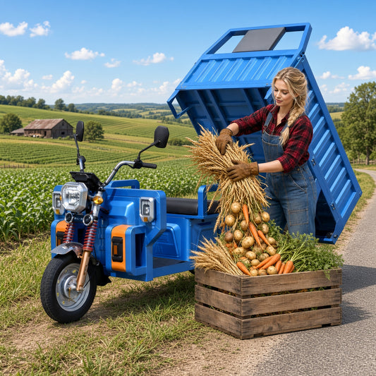 F10-160 Zhanjiang Electric Cargo Tricycle 1.6m 1200W PMSM Motor 60V/72V 475kg Rated Load