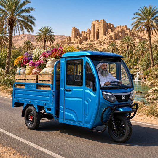 Q8 Enclosed Electric Cargo Tricycle 600-800kg Load 70-90km Range 30-50km/h 2-Seater