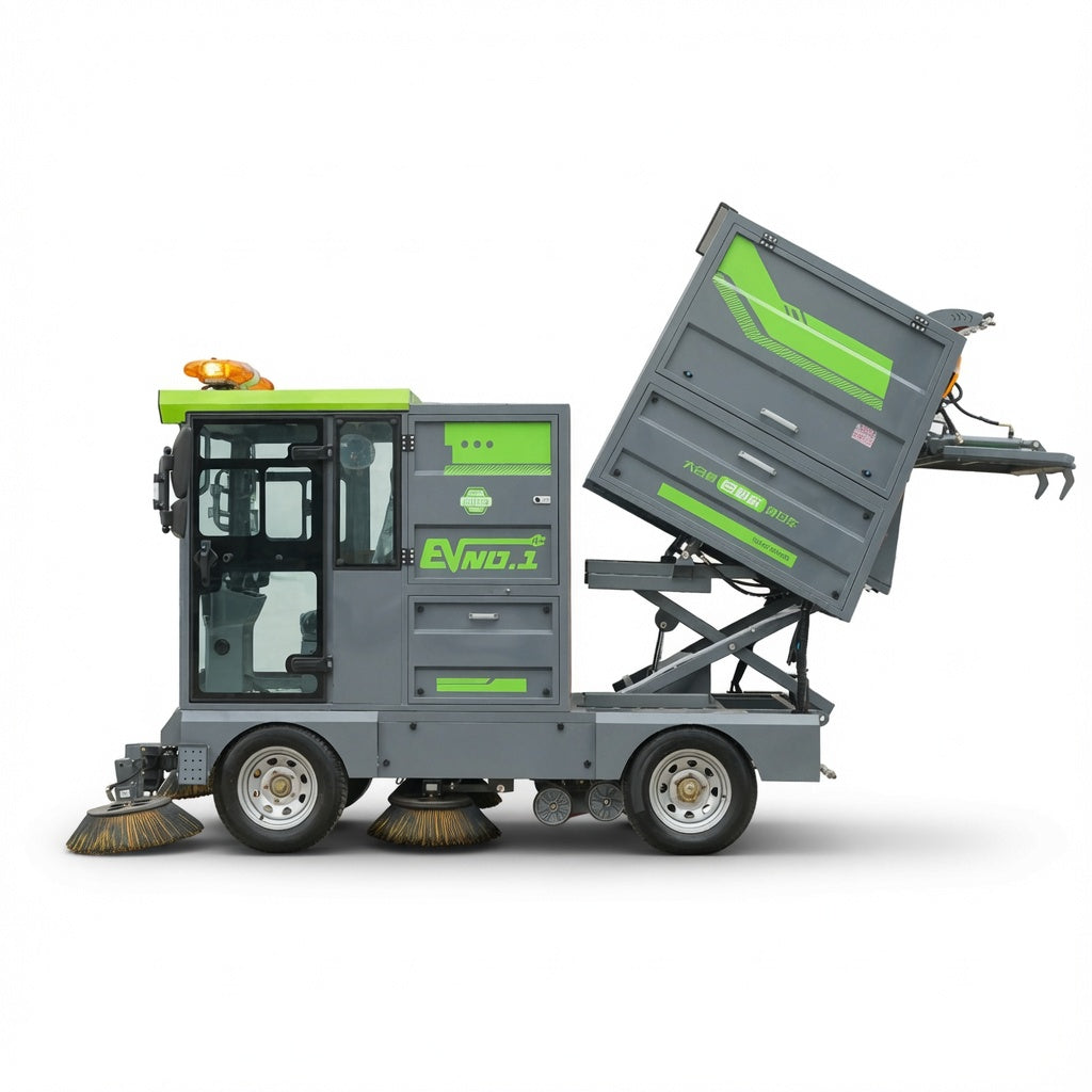 YX-6C Electric Road Sweeper Cleaning Vehicle 60V5000W Vacuum Sweeper Street Cleaning Machine Large Capacity Garbage Bin Water Spraying System New Energy Sanitation Equipment