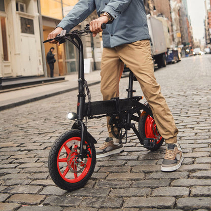 S7-14 Folding Electric Bicycle 350W Motor 36V 6Ah Lithium Battery 14 Inch Wheel Compact Folding Design LED Display