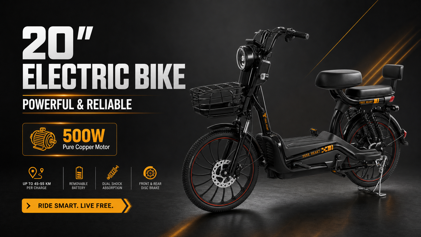 W11 20 Inch Fat Tire Electric Bicycle, Max Assisted Speed 25km/h, 500W, 20Ah