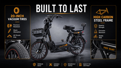 W11 20 Inch Fat Tire Electric Bicycle, Max Assisted Speed 25km/h, 500W, 20Ah