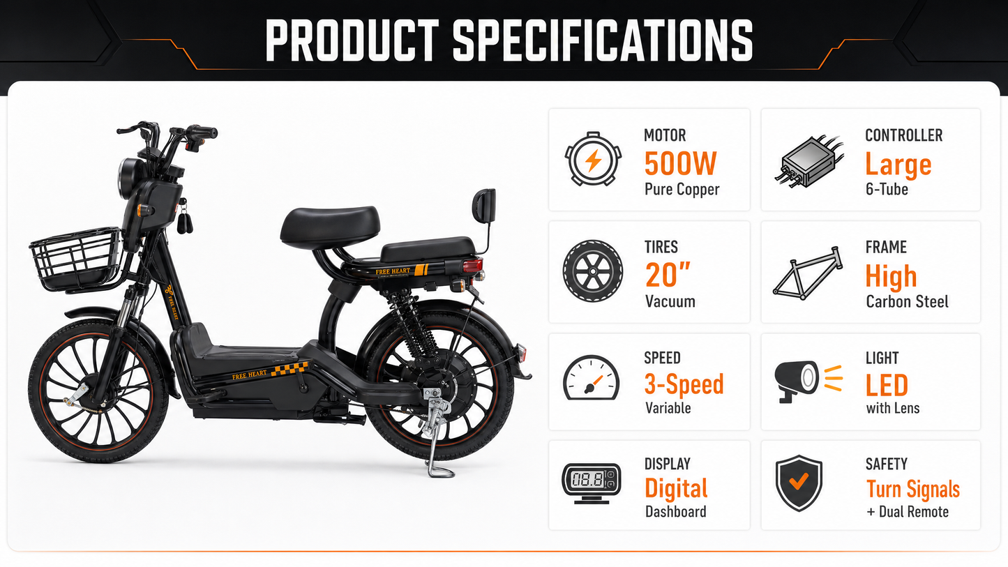 W11 20 Inch Fat Tire Electric Bicycle, Max Assisted Speed 25km/h, 500W, 20Ah