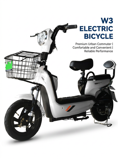 W3 14 Inch Electric Bicycle, Max Speed 25km/h, 350W, 48V Battery
