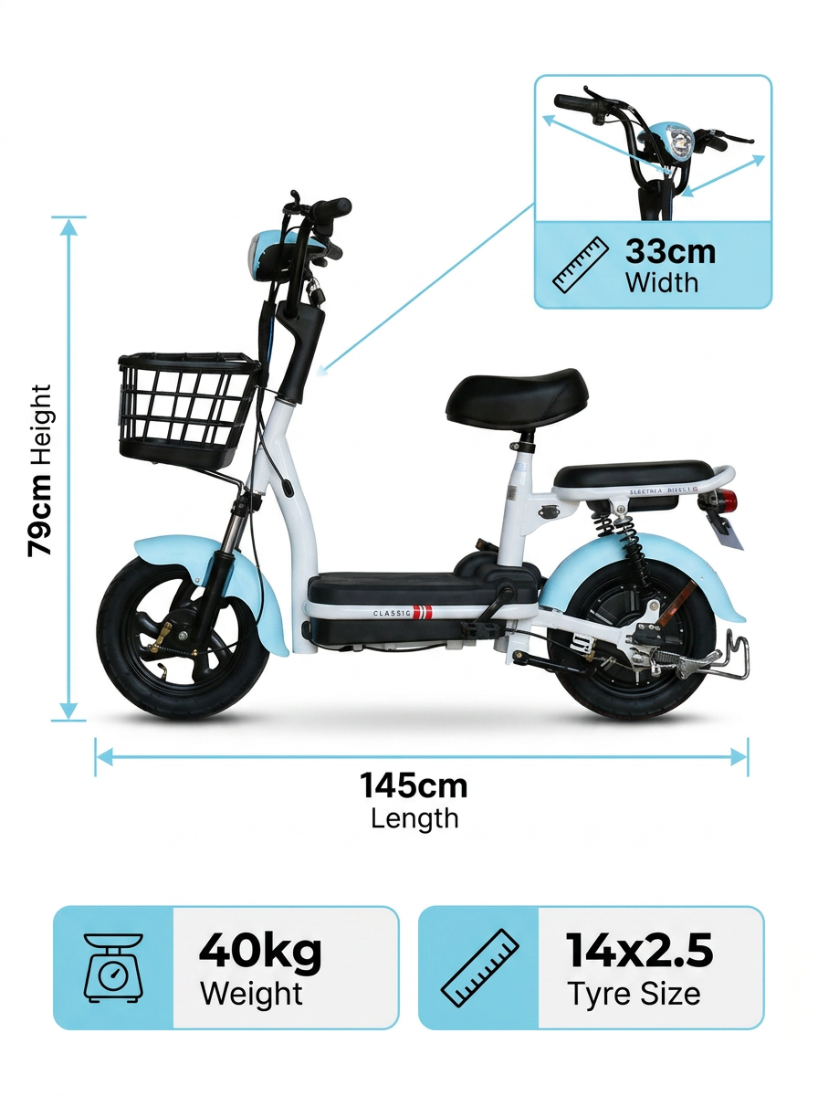 W4 14 Inch Electric Bicycle, Max Speed 25km/h, 350W, 48V Battery