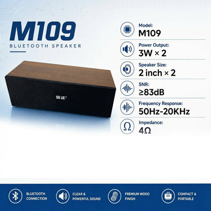 NONTAUS M109 Desktop Bluetooth Speaker USB Powered Dual Speaker Portable Audio System Digital Display