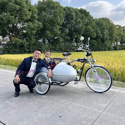 MULTIFUNCTIONAL SIDECAR Tricycle Bike 26 Inch 7-Speed 300kg Load Alloy Steel Rigid Frame for Road