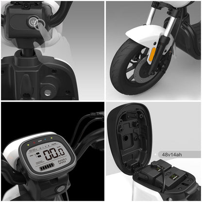 T1 Electric Bicycle 350W Brushless Motor 48V14Ah Lithium Battery City Commuter E Bike Long Range Smart Riding
