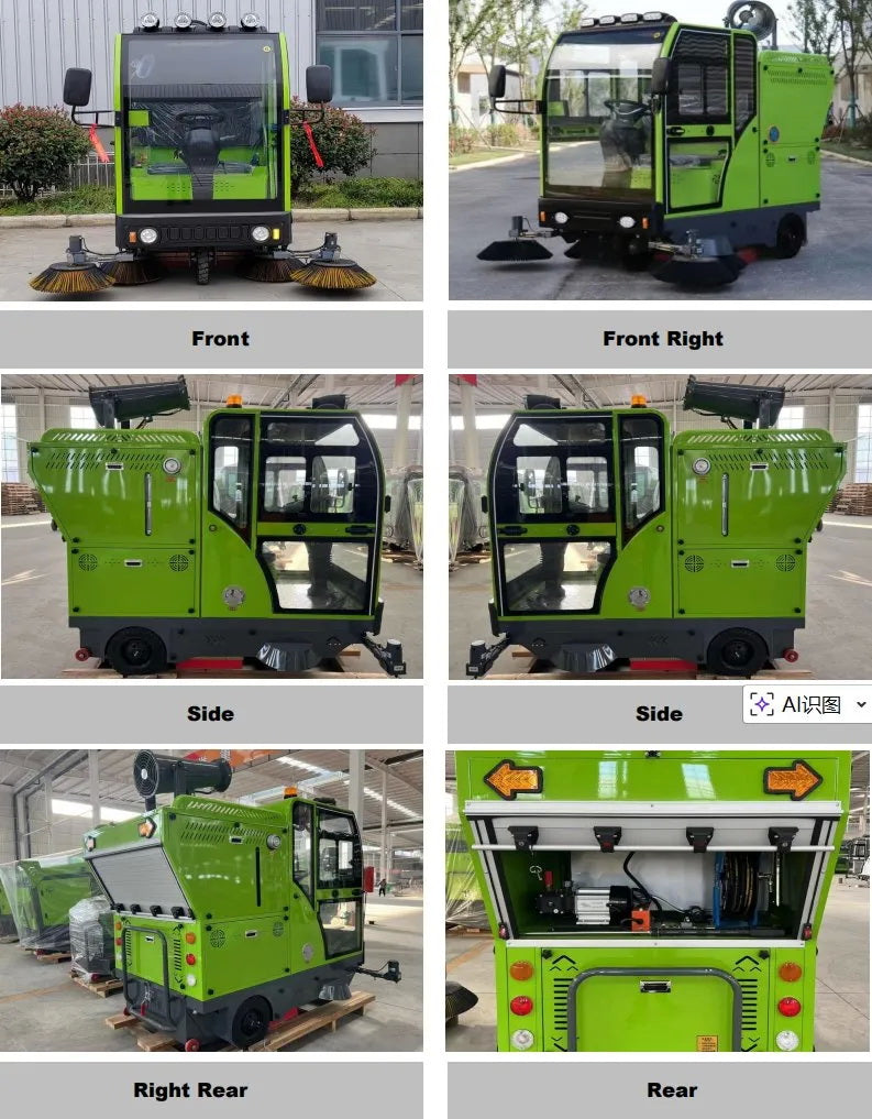 YX-G22B Electric Road Sweeper Ride On Floor Cleaning Machine Intelligent Battery Powered Vacuum Sweeper for Factory Street Warehouse