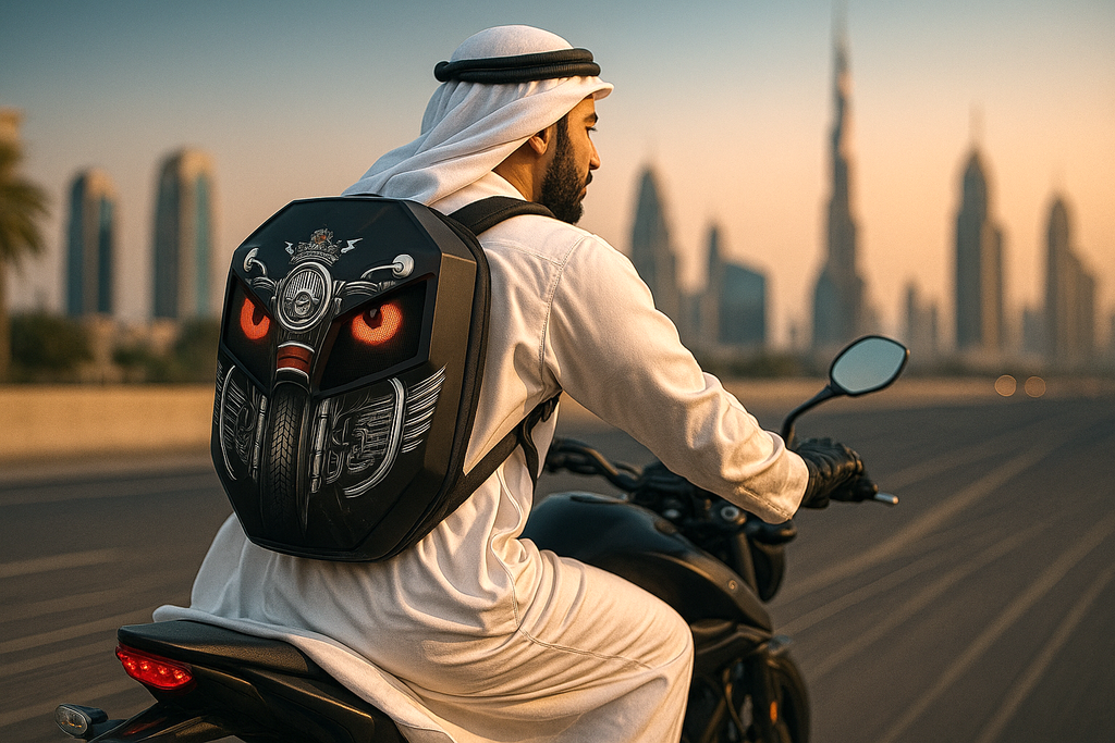 CRONY Iron Man Water transfer Crown LED Display Backpack