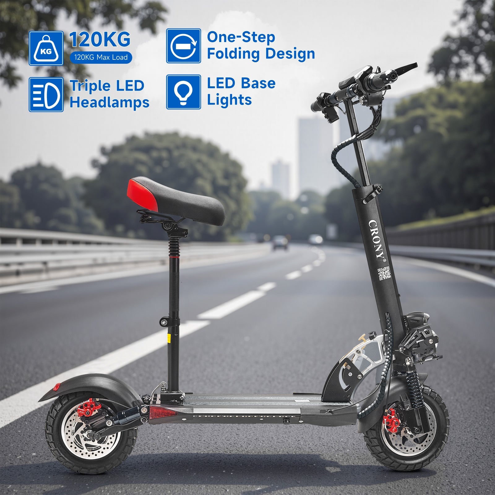 CRONY V10 big display high speed Fast Speed Personal Mobility Electric Pedal Bike, Top Speed 25mph, 30km Range, 1000W