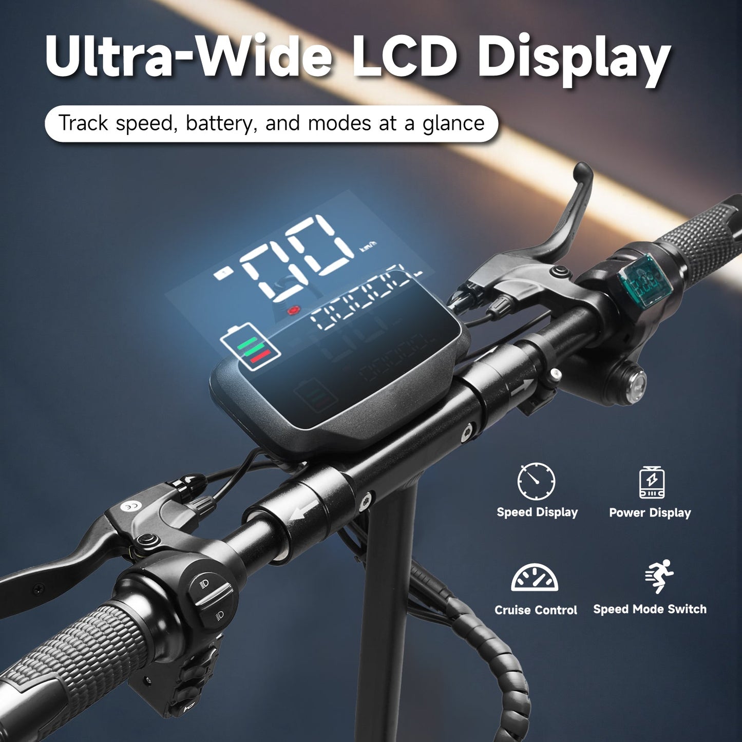 V10 big display high speed Fast Speed Personal Mobility Electric scooter, Top Speed 25mph, 30km Range, 1000W