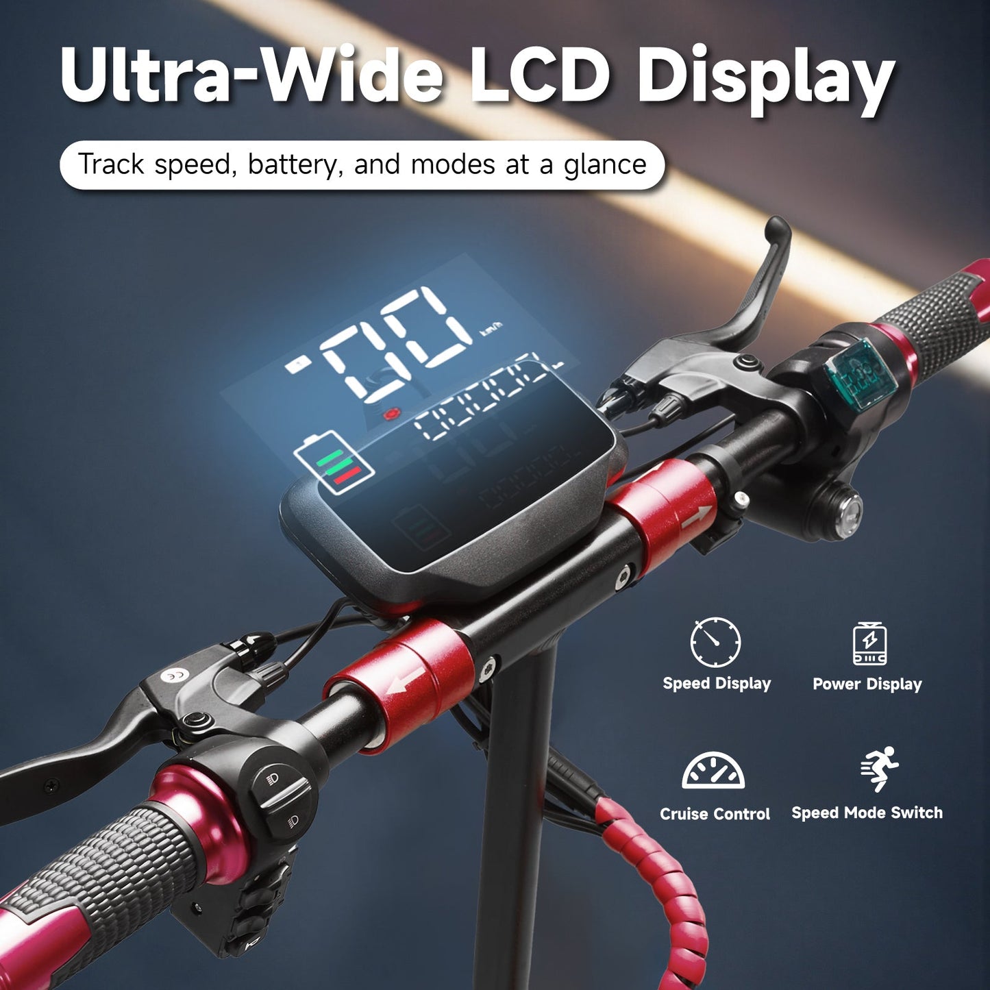 V10 big display high speed Fast Speed Personal Mobility Electric scooter, Top Speed 25mph, 30km Range, 1000W
