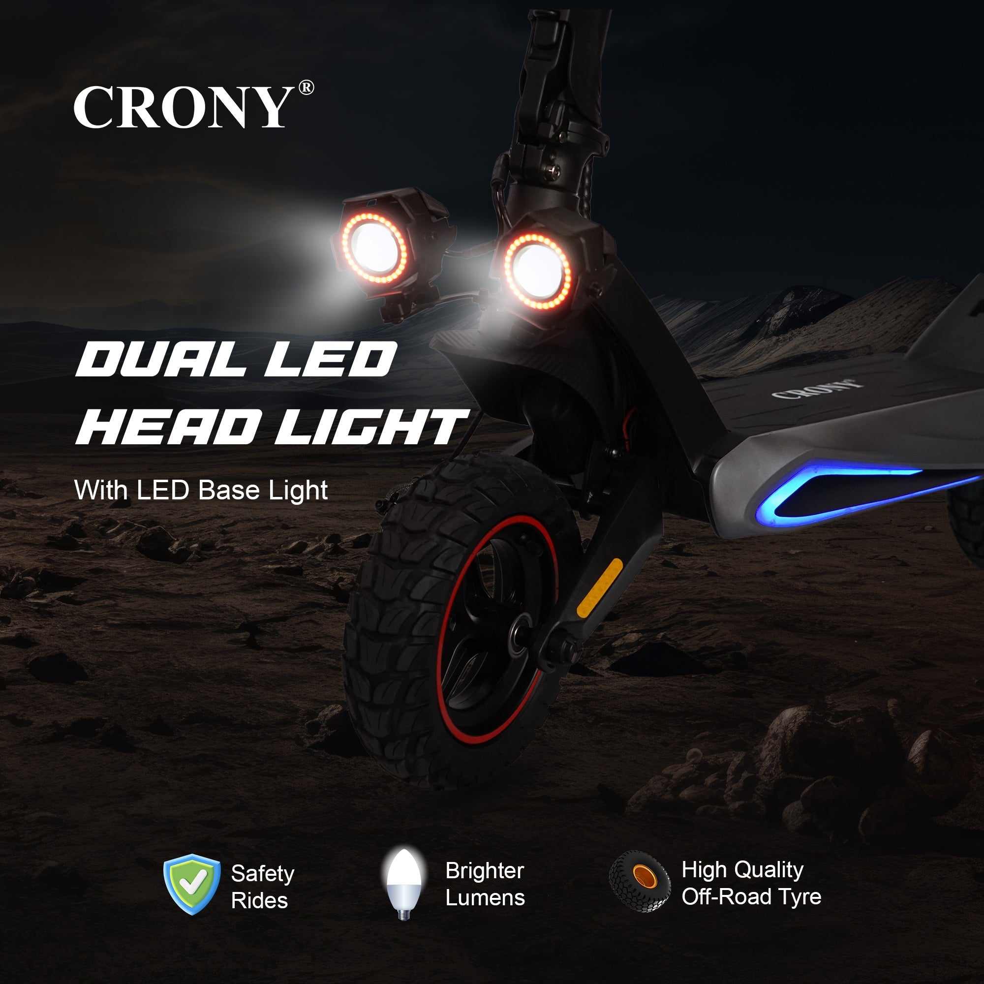 CRONY T2 Electric Kick for Adults Electric Pedal Bike, Top Speed 25kmh, 50km Range, 1500W