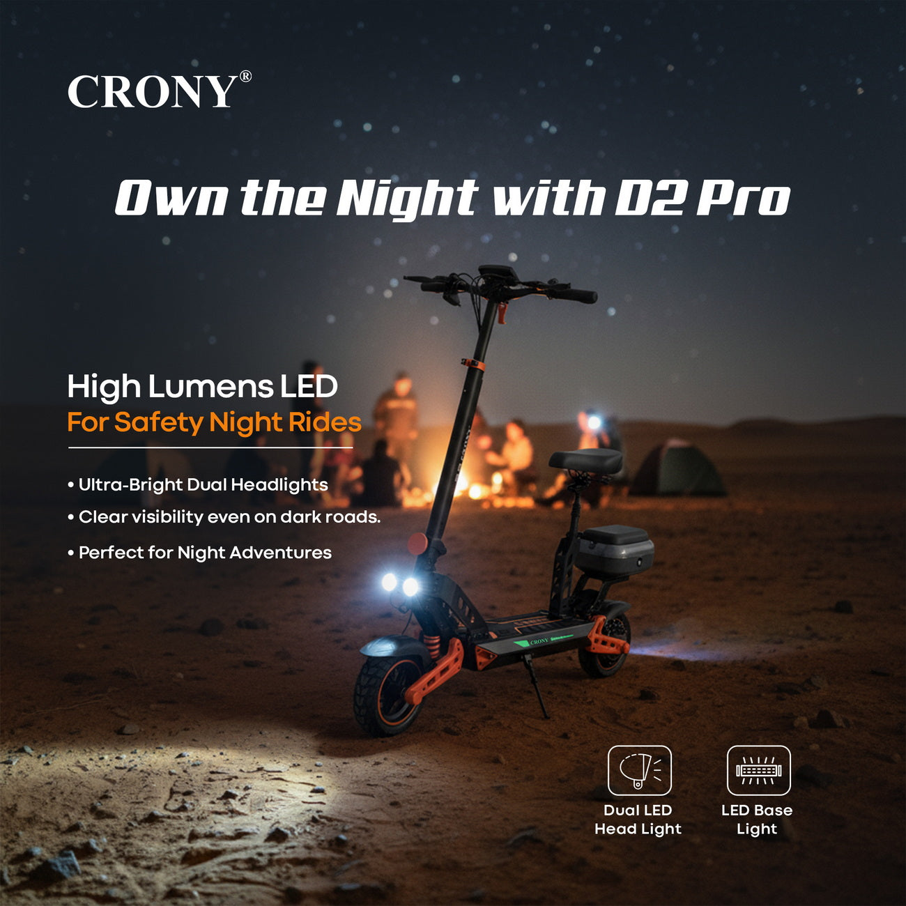 D2 Pro Electric Kick Dual Suspension Electric Scooter, Top Speed 25kmh, 35km Range, 1500W