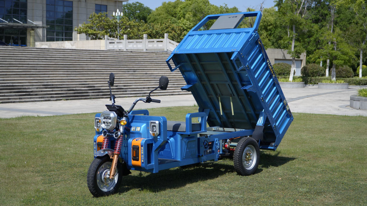 F10-160 Zhanjiang Electric Cargo Tricycle 1.6m 1200W PMSM Motor 60V/72V 475kg Rated Load
