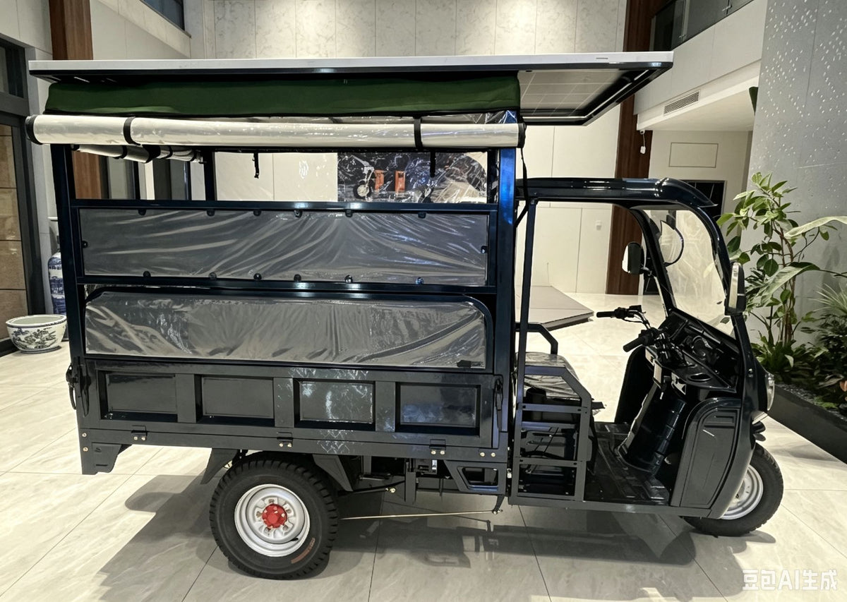 H1-180 Passenger-Cargo Electric Tricycle 1.8m 1800W Flat-Wire Motor 720W Solar 800kg Rated Load