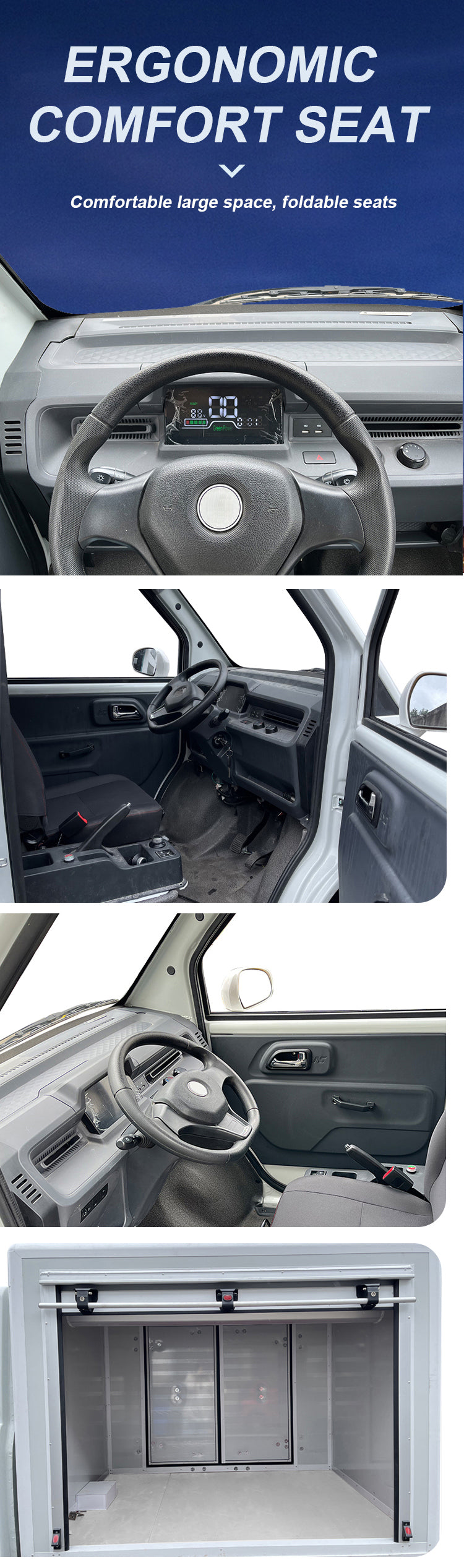 EV-CARGO Electric Truck L7E 13kW Motor LFP Battery 227km Range 70km/h Top Speed