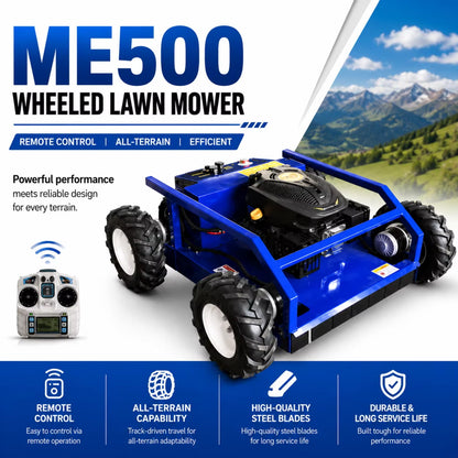 ME500 Wheeled Remote Control Lawn Mower RATO225 Engine 500mm Cutting Width 24V 70Ah 3-4 Hours Runtime