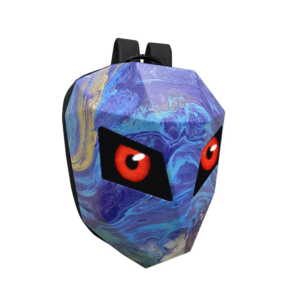 CRONY Iron Man LED Display Backpack Upgrade Iron Man LED Backpack Screen Knight Riding Backpack Cool Travel Bag Scooter Bag