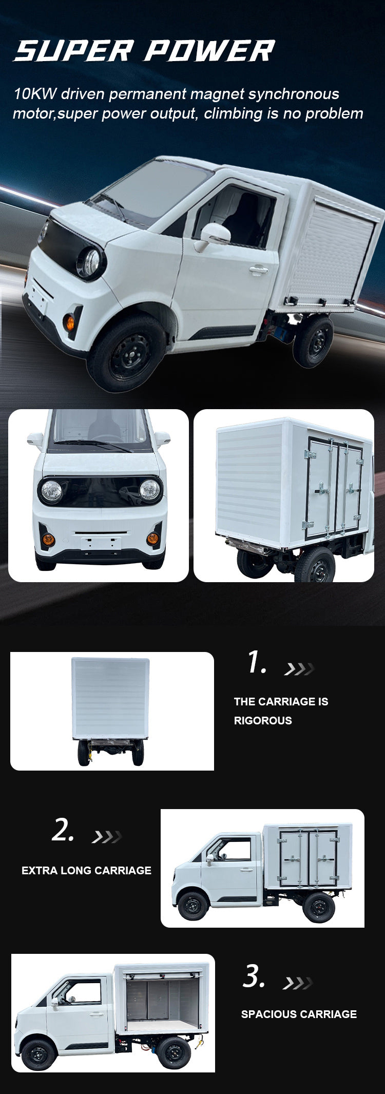 EV-CARGO Electric Truck L7E 13kW Motor LFP Battery 227km Range 70km/h Top Speed