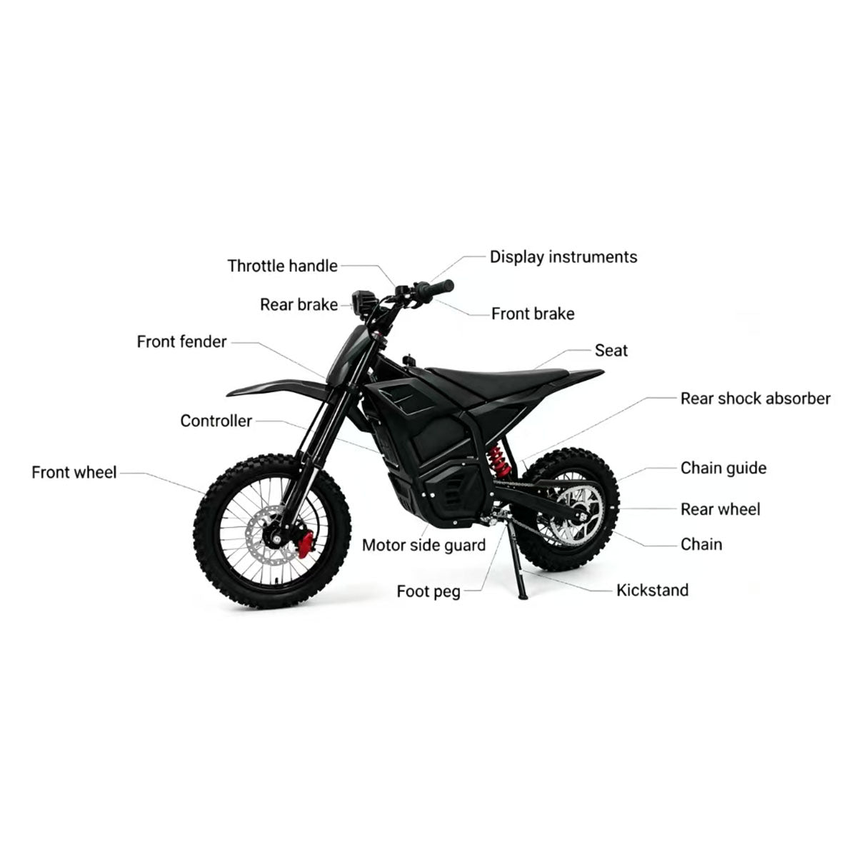 ME01 1000W Electric Dirt Bike 48V 60km/h Top Speed Disc Brake for Teens &amp; Adults