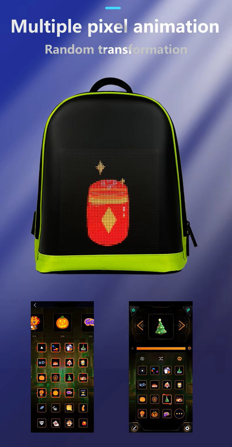 CRONY LED display backpack R1 Riding backpack with customizable programmable smart light-up digital display