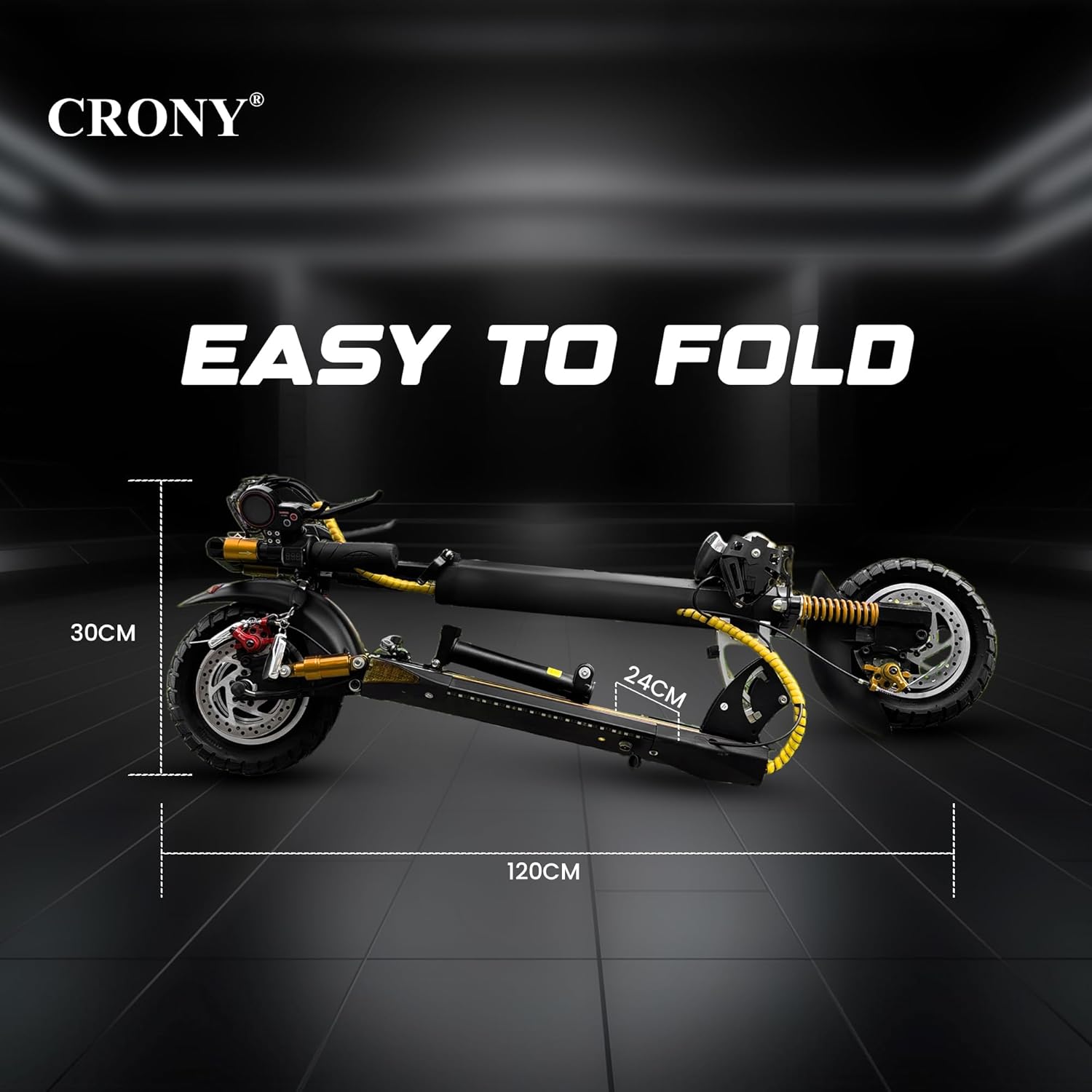 CRONY V10+ PRO 10 inch Wide tire Electric Kick Electric Pedal Bike, Top Speed 25kmh, 30km Range, 1500W