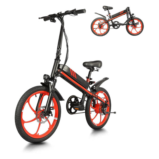 S5-20 InchX2 Folding Electric Bicycle 500W Motor 36V Removable Battery Wheels Dual Disc Brake LED Light Urban Use Model