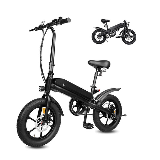 S5 16" x 2"  Folding Electric Bike 500W Peak Motor Adult Portable Ebike Lithium Battery City Commuter Bicycle Foldable Design