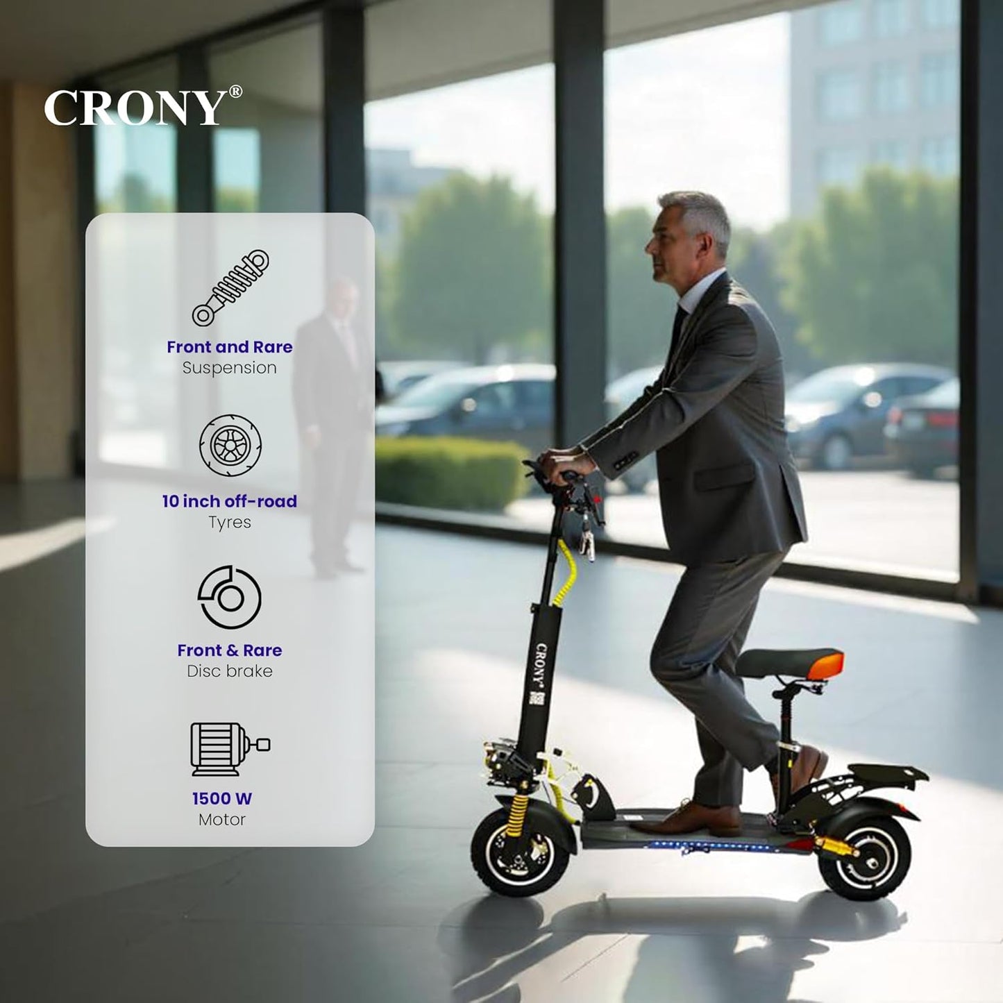 V10+ PRO 10 inch Wide tire Electric scooter, Top Speed 25kmh, 30km Range, 1500W