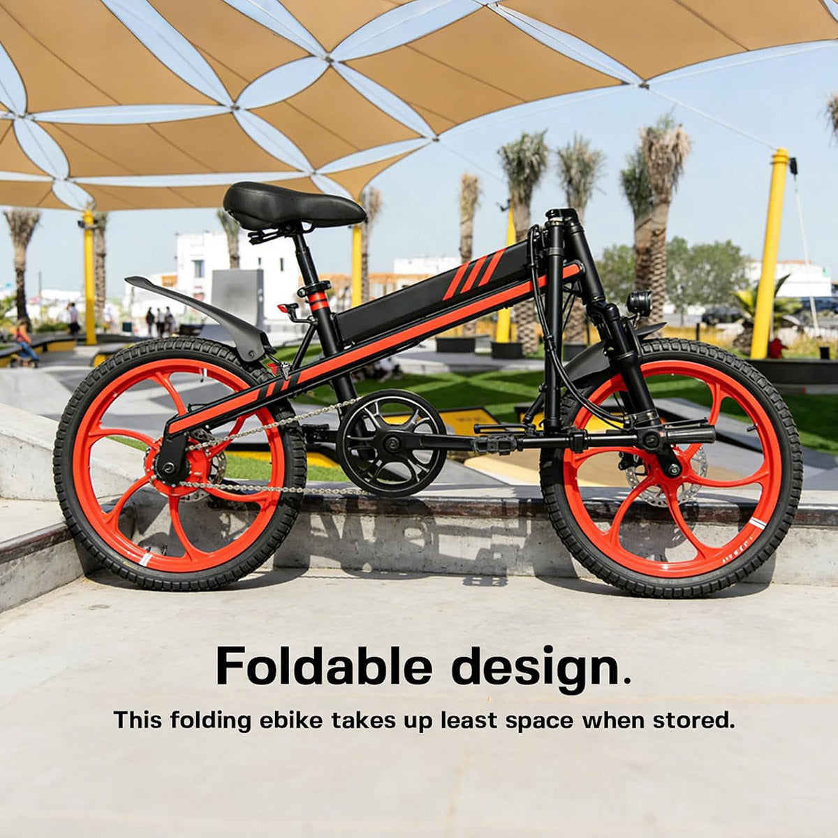 S5-20 InchX2 Folding Electric Bicycle 500W Motor 36V Removable Battery Wheels Dual Disc Brake LED Light Urban Use Model