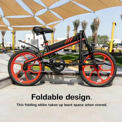 S5-20 InchX2 Folding Electric Bicycle 500W Motor 36V Removable Battery Wheels Dual Disc Brake LED Light Urban Use Model