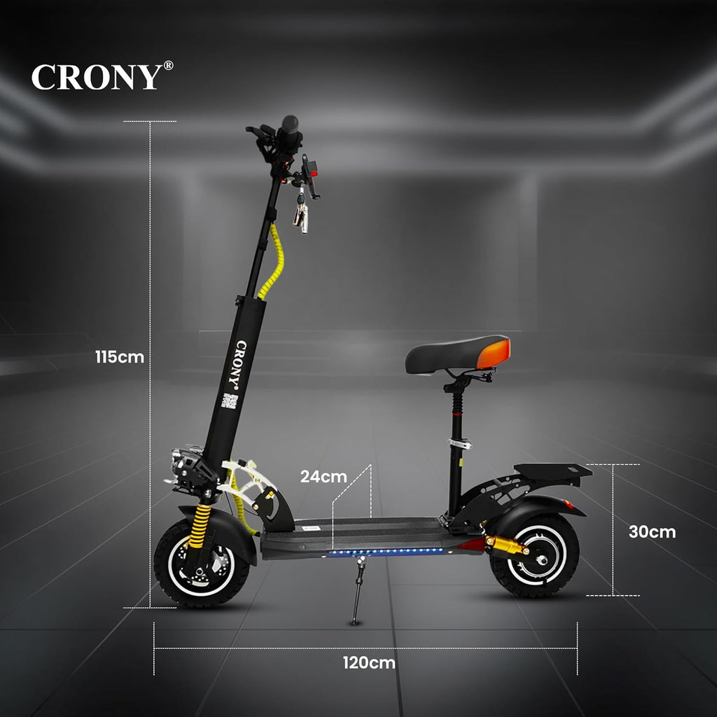 CRONY V10+ PRO 10 inch Wide tire Electric Kick Electric Pedal Bike, Top Speed 25kmh, 30km Range, 1500W
