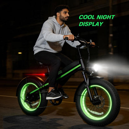 S5-20 InchX4 Wide tires Folding Electric Bicycle 500W Motor 36V Removable Battery Wheels Dual Disc Brake LED Light Urban Use Mode
