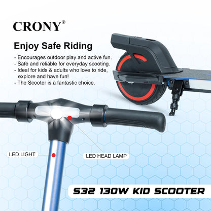 S31 Kids Electric Kick Electric scooter, Top Speed 16kmh, 8km Range, 130W