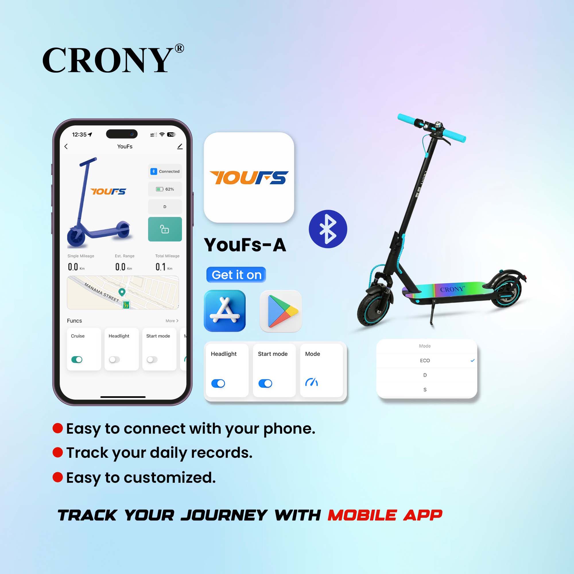 CRONY XM M365 Kick APP with 7 colors LED with APP Electric Pedal Bike, Top Speed 25kmh, 25km Range, 250W