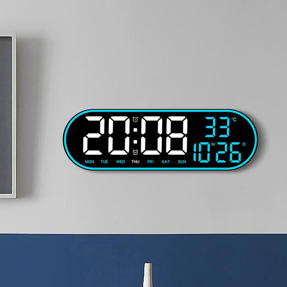 CRPONY 8021 Electronic Clock Display 5 Adjustable Brightness Wall Clock For Home Farmhouse Office