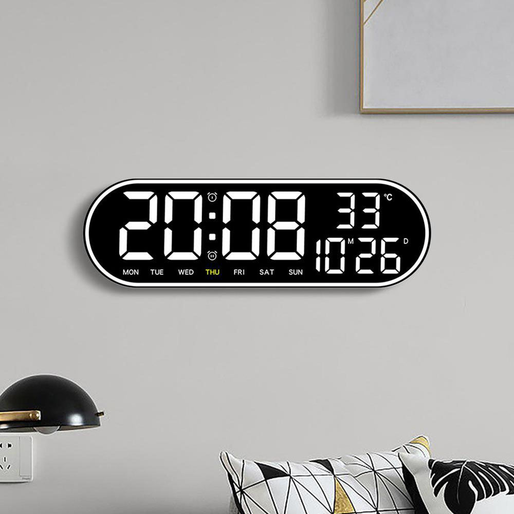 CRPONY 8021 Electronic Clock Display 5 Adjustable Brightness Wall Clock For Home Farmhouse Office