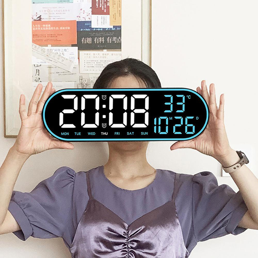 CRPONY 8021 Electronic Clock Display 5 Adjustable Brightness Wall Clock For Home Farmhouse Office
