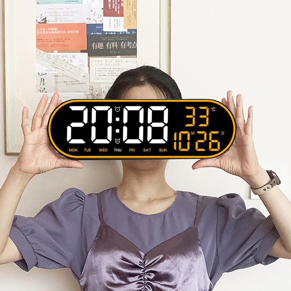 CRPONY 8021 Electronic Clock Display 5 Adjustable Brightness Wall Clock For Home Farmhouse Office
