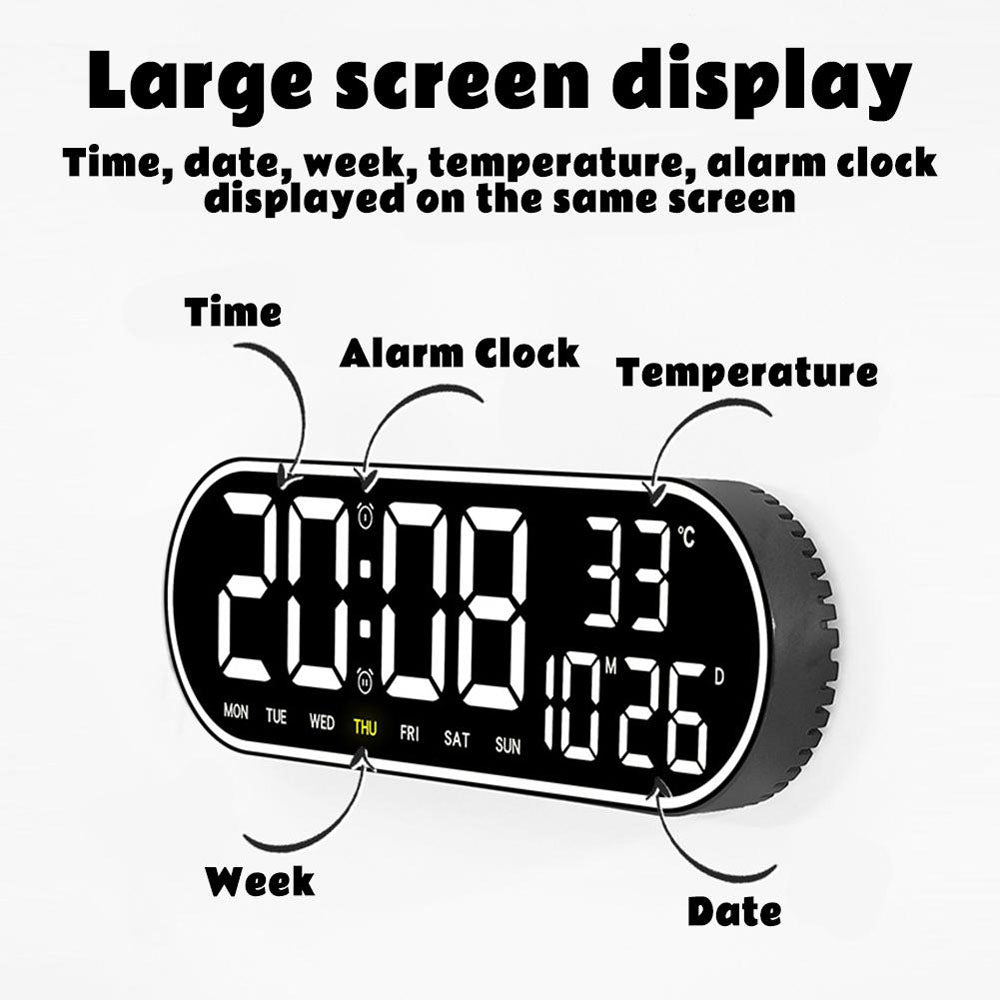 CRPONY 8021 Electronic Clock Display 5 Adjustable Brightness Wall Clock For Home Farmhouse Office