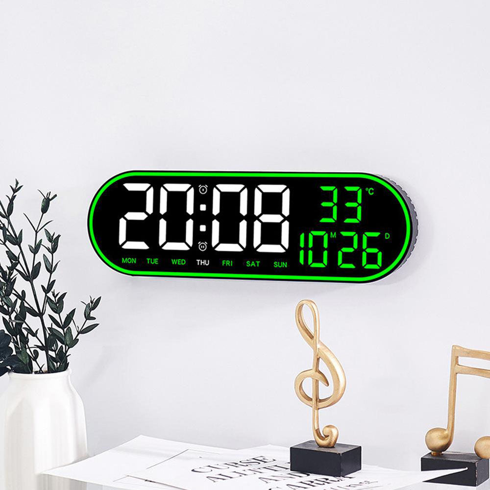 CRPONY 8021 Electronic Clock Display 5 Adjustable Brightness Wall Clock For Home Farmhouse Office