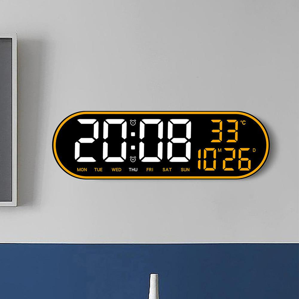 CRPONY 8021 Electronic Clock Display 5 Adjustable Brightness Wall Clock For Home Farmhouse Office