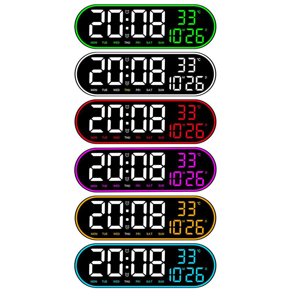 CRPONY 8021 Electronic Clock Display 5 Adjustable Brightness Wall Clock For Home Farmhouse Office