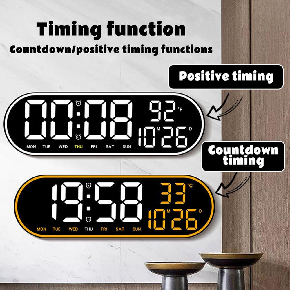 CRPONY 8021 Electronic Clock Display 5 Adjustable Brightness Wall Clock For Home Farmhouse Office