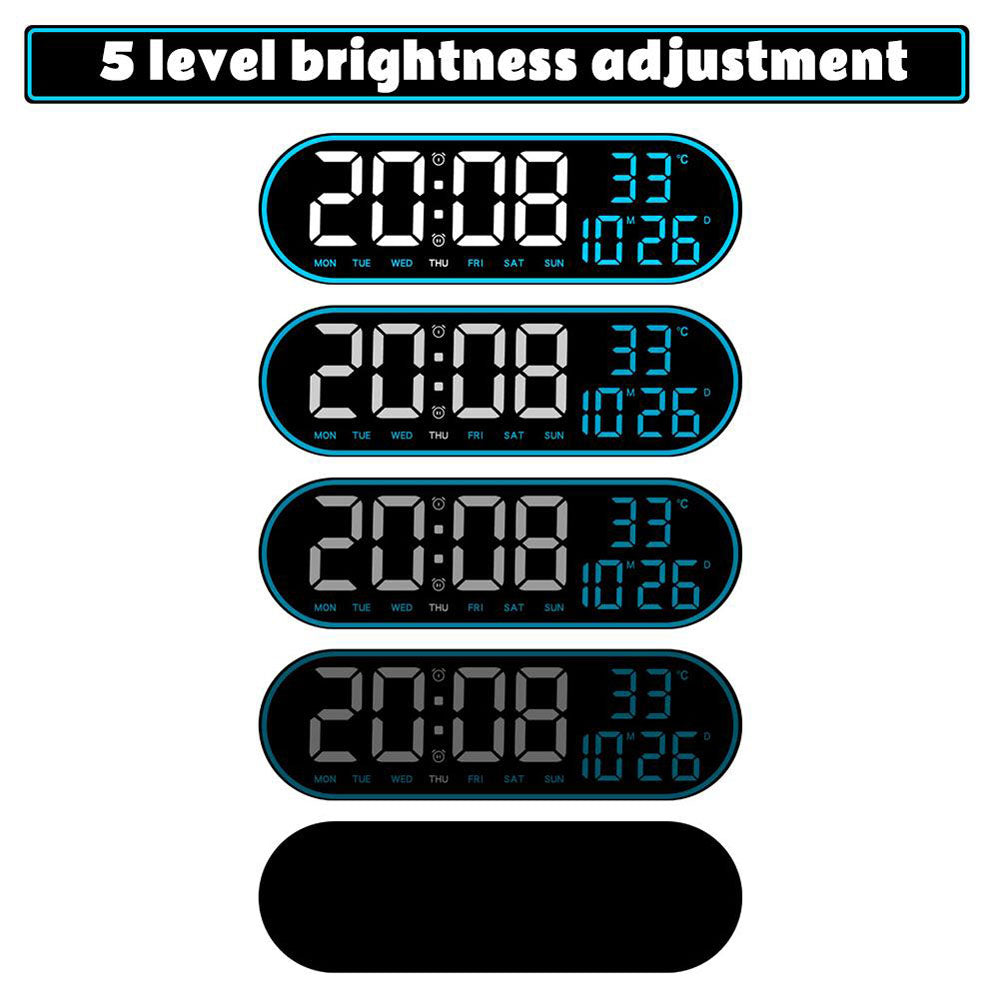 CRPONY 8021 Electronic Clock Display 5 Adjustable Brightness Wall Clock For Home Farmhouse Office